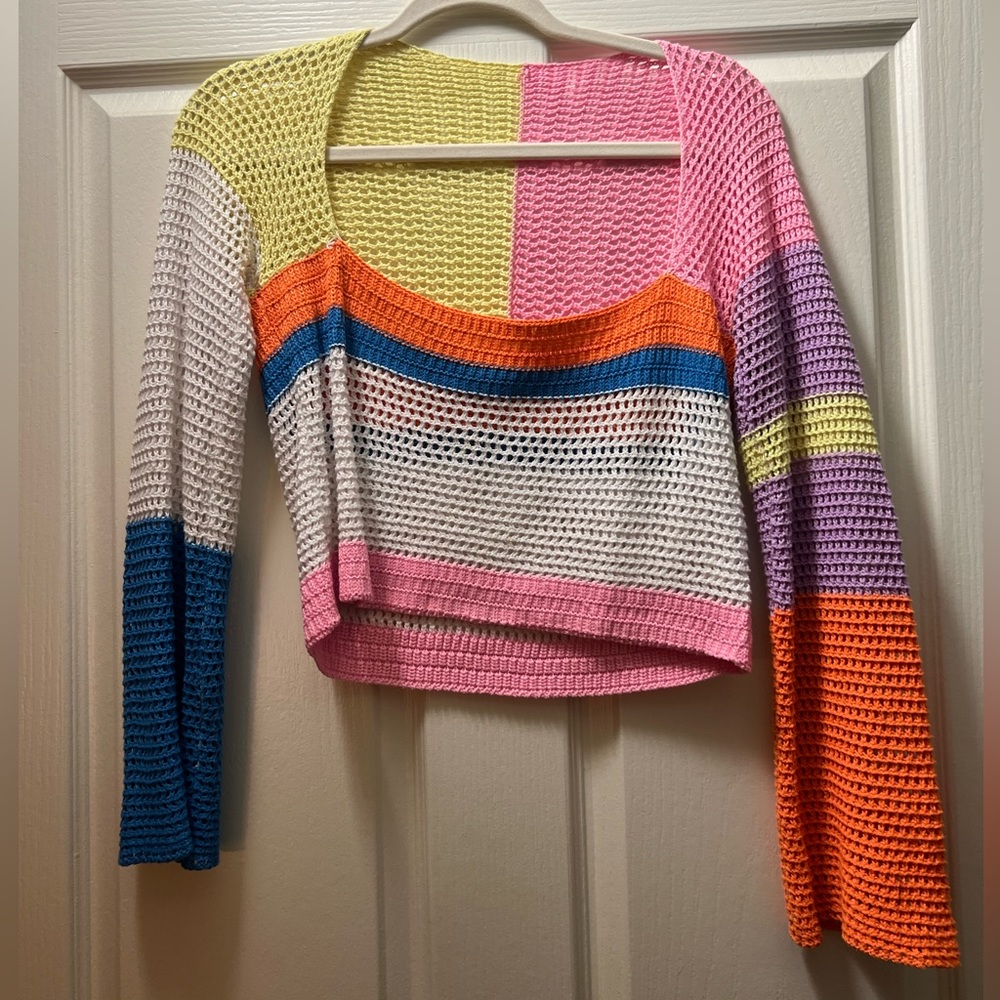 Color block knitted sweater